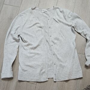 GAP Gray Cardigan Sweater Soft Knit Classic